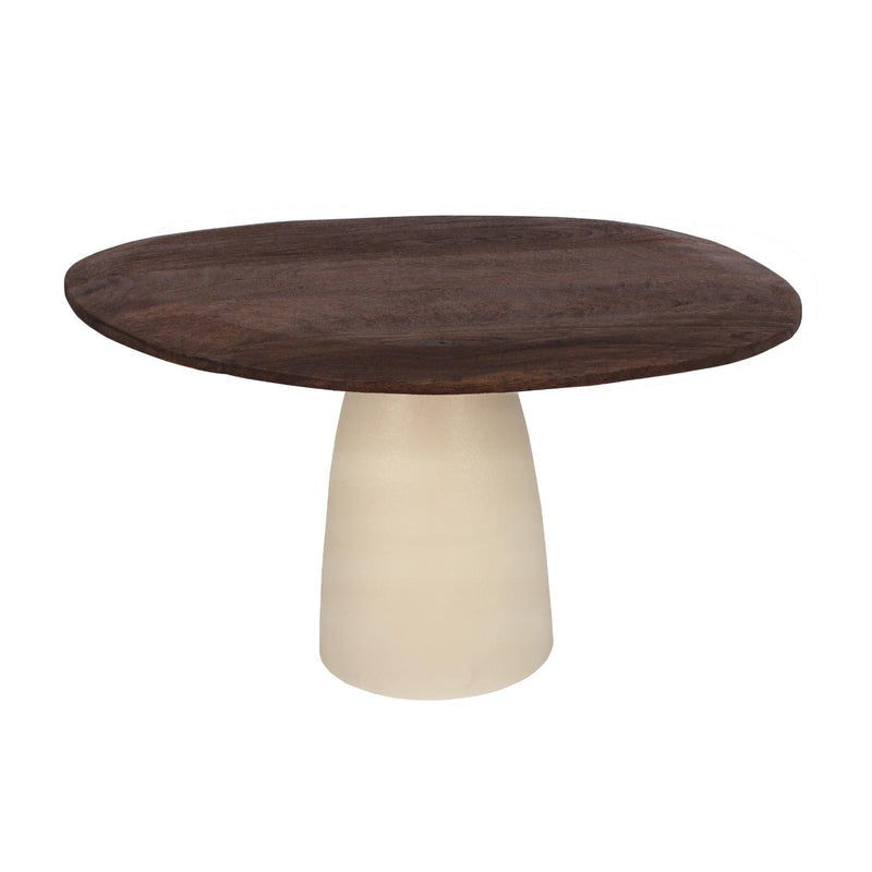 Eettafel Brix Eettafel Mangohout Crème wit 120x140 cm-Eettafels-Livingfurn
