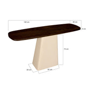 Eettafel Brix Eettafel Mangohout Crème wit 140x40 cm-Eettafels-Livingfurn