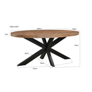 Eettafel Brix Eettafel Mangohout Naturel hout 160x90 cm 13407-Eettafels-Livingfurn