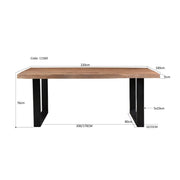 Eettafel Brix Eettafel Mangohout Naturel hout 220x100 cm 11560-Eettafels-Livingfurn