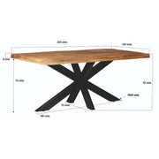 Eettafel Brix Eettafel Mangohout Naturel hout 220x100 cm 11978-Eettafels-Livingfurn