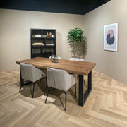 Eettafel Brix Eettafel Mangohout Naturel hout 220x100 cm 13936-Eettafels-Livingfurn