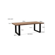 Eettafel Brix Eettafel Mangohout Naturel hout 240x100 cm 13937-Eettafels-Livingfurn