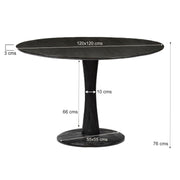 Eettafel Brix Eettafel Mangohout Zwart 120 cm 120x120x76 cm-Eettafels-Livingfurn