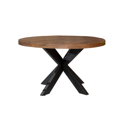 Eettafel Brix Eettafel Sturdy Mangohout Naturel hout 130 cm-Eettafels-Livingfurn