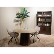 Eettafel Brix Valentino Mangohout Beige 130 cm-Eettafels-Livingfurn