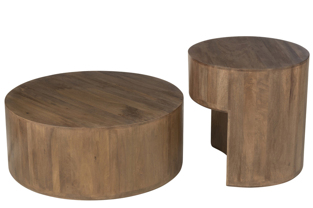 Eettafel Bruin Mangohout hout 75 cm-Eettafels-J-Line