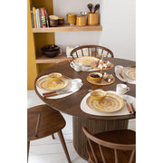 Eettafel Bruin Metaal L 120 cm 120x120x76 cm-Eettafels-J-Line