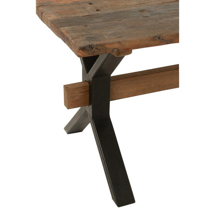 Eettafel Bruin Recycled hout 89x180 cm-Eettafels-J-Line