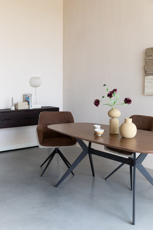 Eettafel Chase Organic Rectangular MDF Zwart 180x90 cm-Eettafels-Creating Home