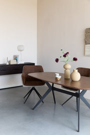 Eettafel Chase Organic Rectangular MDF Zwart 180x90 cm-Eettafels-Creating Home
