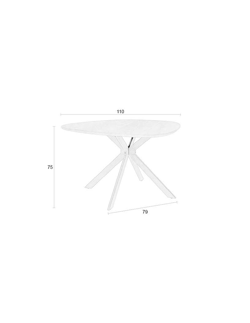 Eettafel Chase Organic Rond MDF Zwart 110x110 cm-Eettafels-Creating Home