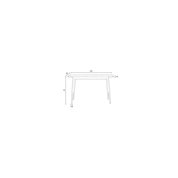 Eettafel Consoletafel Fabio 120x40 Eikenfineer Zwart 40x120 cm