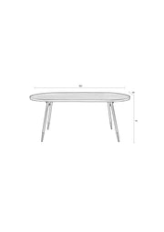 Eettafel Denise 200 Ash veneer Zwart 90x200 cm-Eettafels-Creating Home