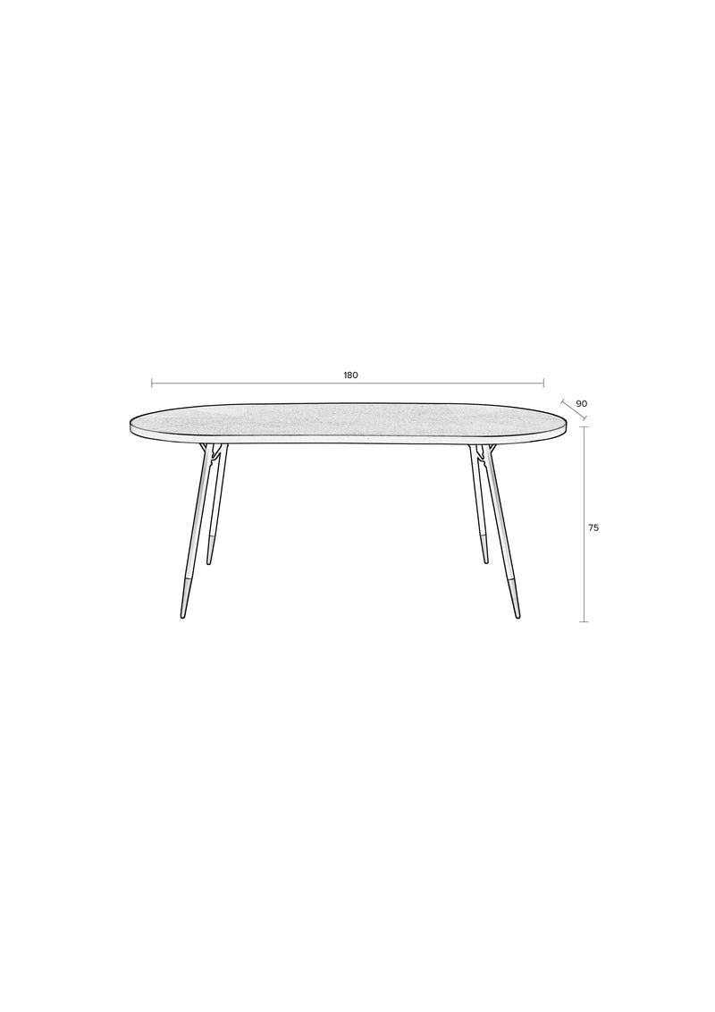Eettafel Denise 200 Ash veneer Zwart 90x200 cm-Eettafels-Creating Home