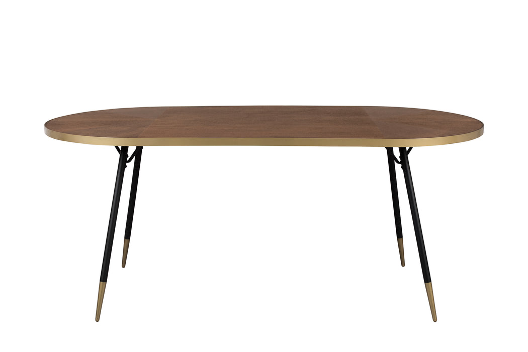 Eettafel Denise Oval 180 Ash veneer Zwart 90x180 cm-Eettafels-Creating Home