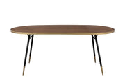 Eettafel Denise Oval 180 Ash veneer Zwart 90x180 cm-Eettafels-Creating Home
