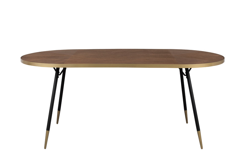 Eettafel Denise Oval 180 Ash veneer Zwart 90x180 cm-Eettafels-Creating Home