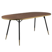 Eettafel Denise Oval 180 Ash veneer Zwart 90x180 cm-Eettafels-Creating Home