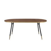 Eettafel Denise Oval 180 Ash veneer Zwart 90x180 cm-Eettafels-Creating Home