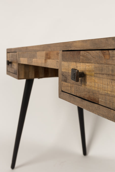 Eettafel Desk Leo Teak Hout Zwart 113x55.5 cm-Eettafels-Creating Home