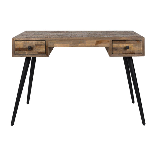 Eettafel Desk Leo Teak Hout Zwart 113x55.5 cm-Eettafels-Creating Home