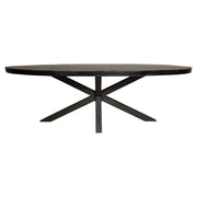 Eettafel Eetkamertafel Denver Zwart Ovaal 160 cm 160x90x76 cm-Eettafels-Starfurn