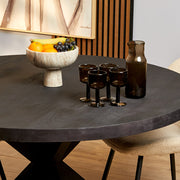 Eettafel Eetkamertafel Denver Zwart Rond 120 cm 120x120x76 cm-Eettafels-Starfurn
