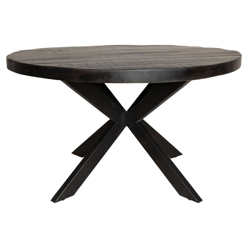 Eettafel Eetkamertafel Denver Zwart Rond 120 cm 120x120x76 cm-Eettafels-Starfurn