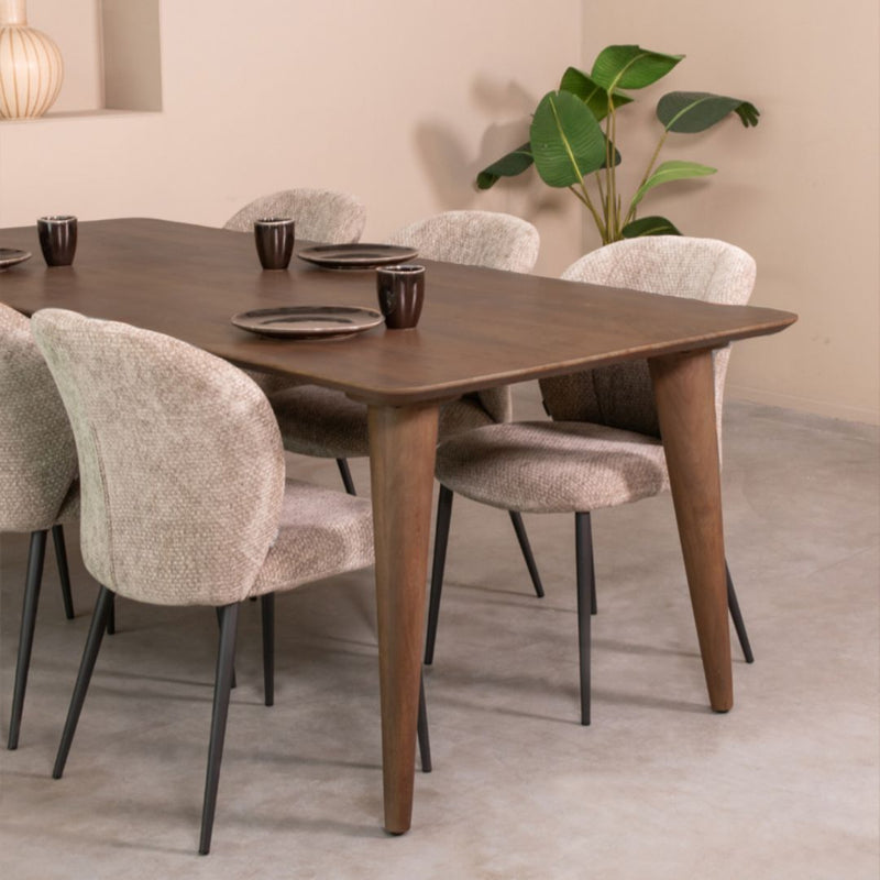 Eettafel Eetkamertafel Fly Espresso Mangohout 220 cm-Eettafels-LABEL51