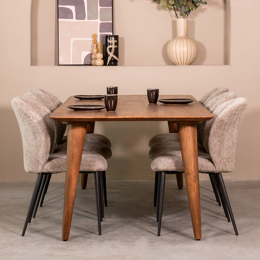 Eettafel Eetkamertafel Fly Nature Smooth Mangohout 220 cm-Eettafels-LABEL51