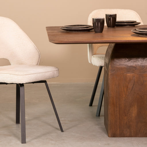 Eettafel Eetkamertafel Ingo Espresso Mangohout 130 cm Rond-Eettafels-LABEL51