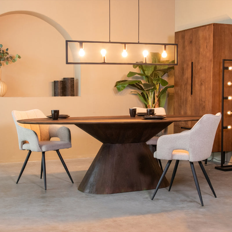 Eettafel Eetkamertafel Jagger Espresso Mangohout 240 cm Ovaal-Eettafels-LABEL51