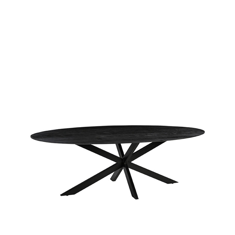 Eettafel Eetkamertafel James Zwart Mangohout 210 cm Ovaal-Eettafels-LABEL51
