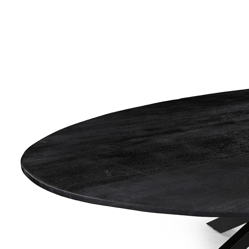 Eettafel Eetkamertafel James Zwart Mangohout 210 cm Ovaal-Eettafels-LABEL51