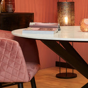 Eettafel Eetkamertafel Lynn Rond Wit marmer 130 CM 130x130x76 cm-Eettafels-Starfurn