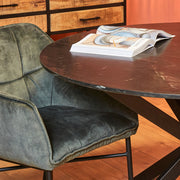 Eettafel Eetkamertafel Lynn Rond Zwart marmer 130 CM-Eettafels-Starfurn
