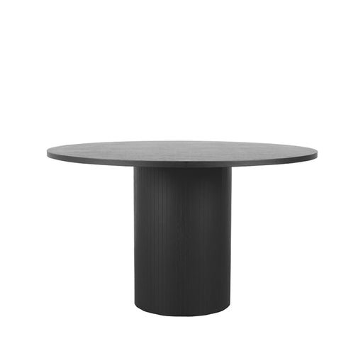 Eettafel Eetkamertafel Oliva Zwart Eiken 130 cm Rond-Eettafels-LABEL51