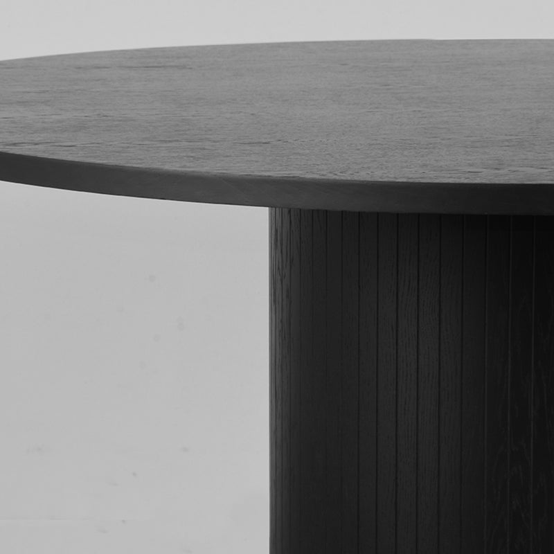 Eettafel Eetkamertafel Oliva Zwart Eiken 130 cm Rond-Eettafels-LABEL51