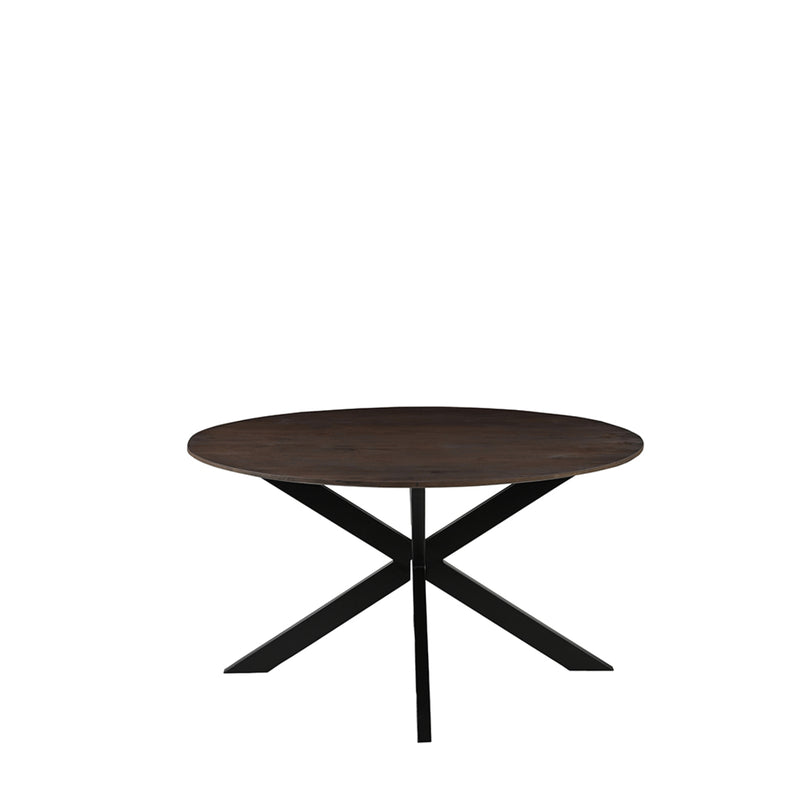 Eettafel Eetkamertafel Otis Espresso Mangohout 140 cm Rond-Eettafels-LABEL51