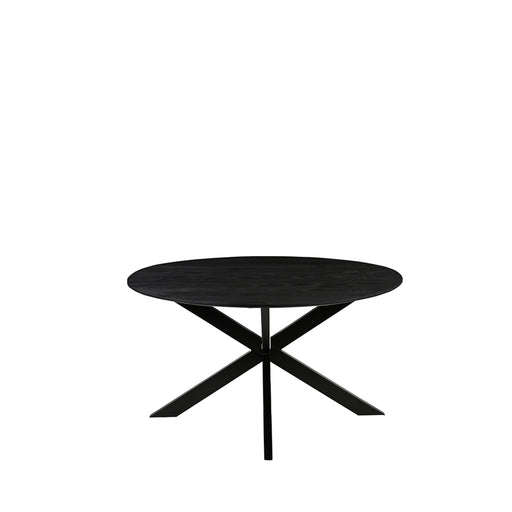Eettafel Eetkamertafel Otis Zwart Mangohout 130 cm Rond-Eettafels-LABEL51