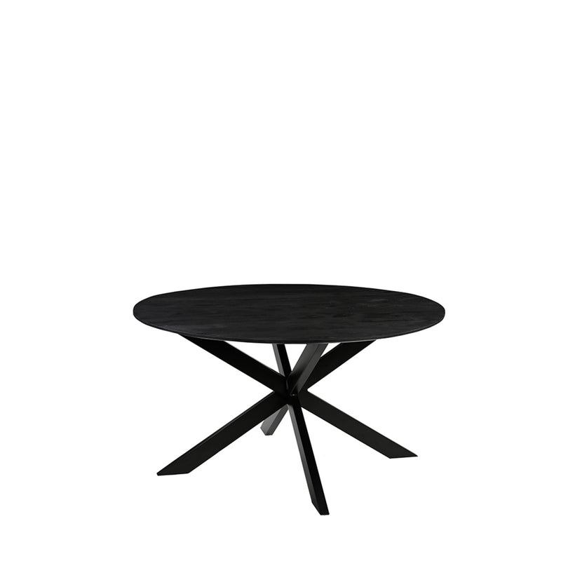 Eettafel Eetkamertafel Otis Zwart Mangohout 140 cm Rond-Eettafels-LABEL51