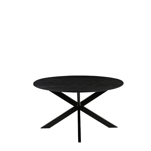 Eettafel Eetkamertafel Otis Zwart Mangohout 140 cm Rond-Eettafels-LABEL51