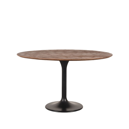 Eettafel Eetkamertafel Otto Espresso Mangohout 130 cm Rond-Eettafels-LABEL51