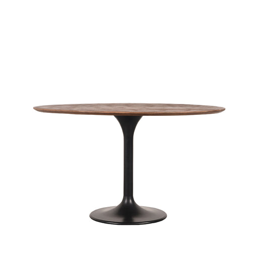 Eettafel Eetkamertafel Otto Espresso Mangohout 130 cm Rond-Eettafels-LABEL51