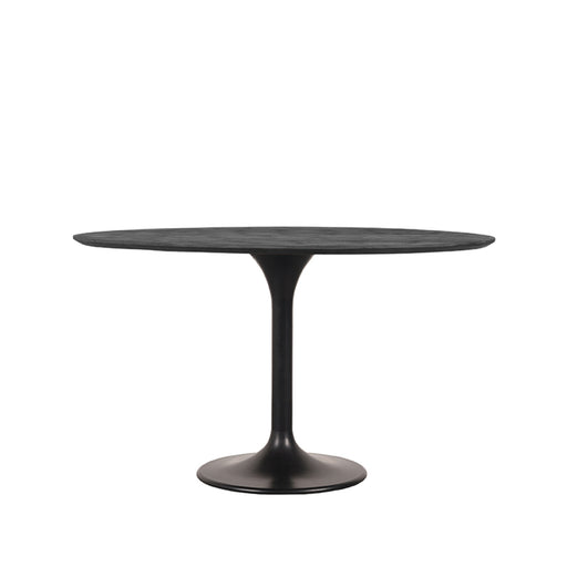 Eettafel Eetkamertafel Otto Zwart Mangohout 130 cm Rond-Eettafels-LABEL51