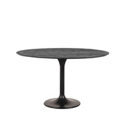 Eettafel Eetkamertafel Otto Zwart Mangohout 130 cm Rond-Eettafels-LABEL51