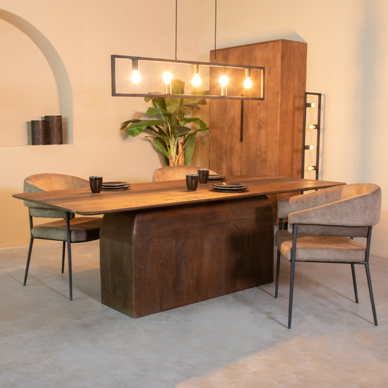 Eettafel Eetkamertafel Owen Espresso Mangohout 200 cm-Eettafels-LABEL51