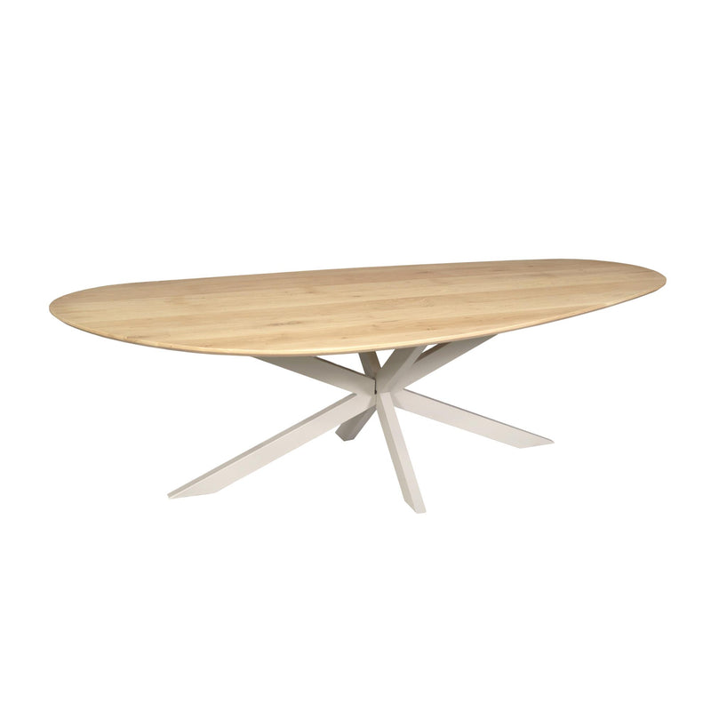 Eettafel Eiken eettafel Cloud 240 cm Naturel Poot Zand-Eettafels-Starfurn