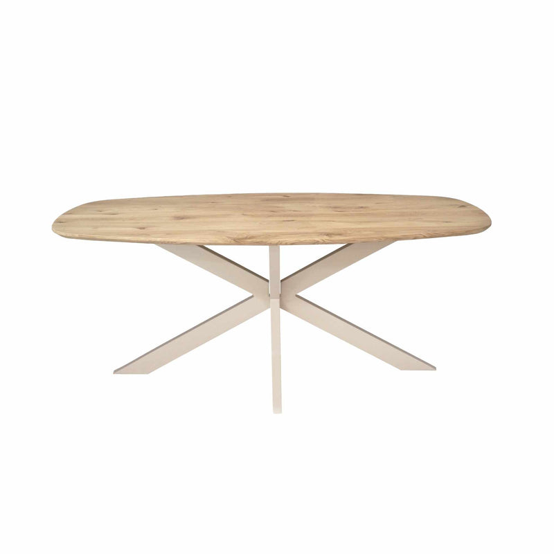 Eettafel Eiken eettafel Ferris Deens Ovaal 180 cm Naturel Poot-Eettafels-Starfurn